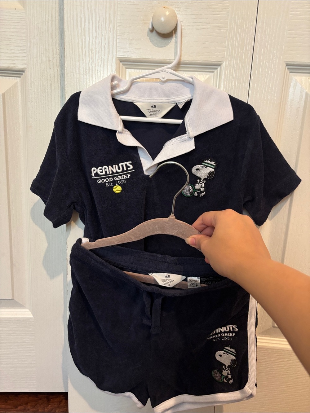 H&M Navy and White Peanuts Snoopy Kids  set